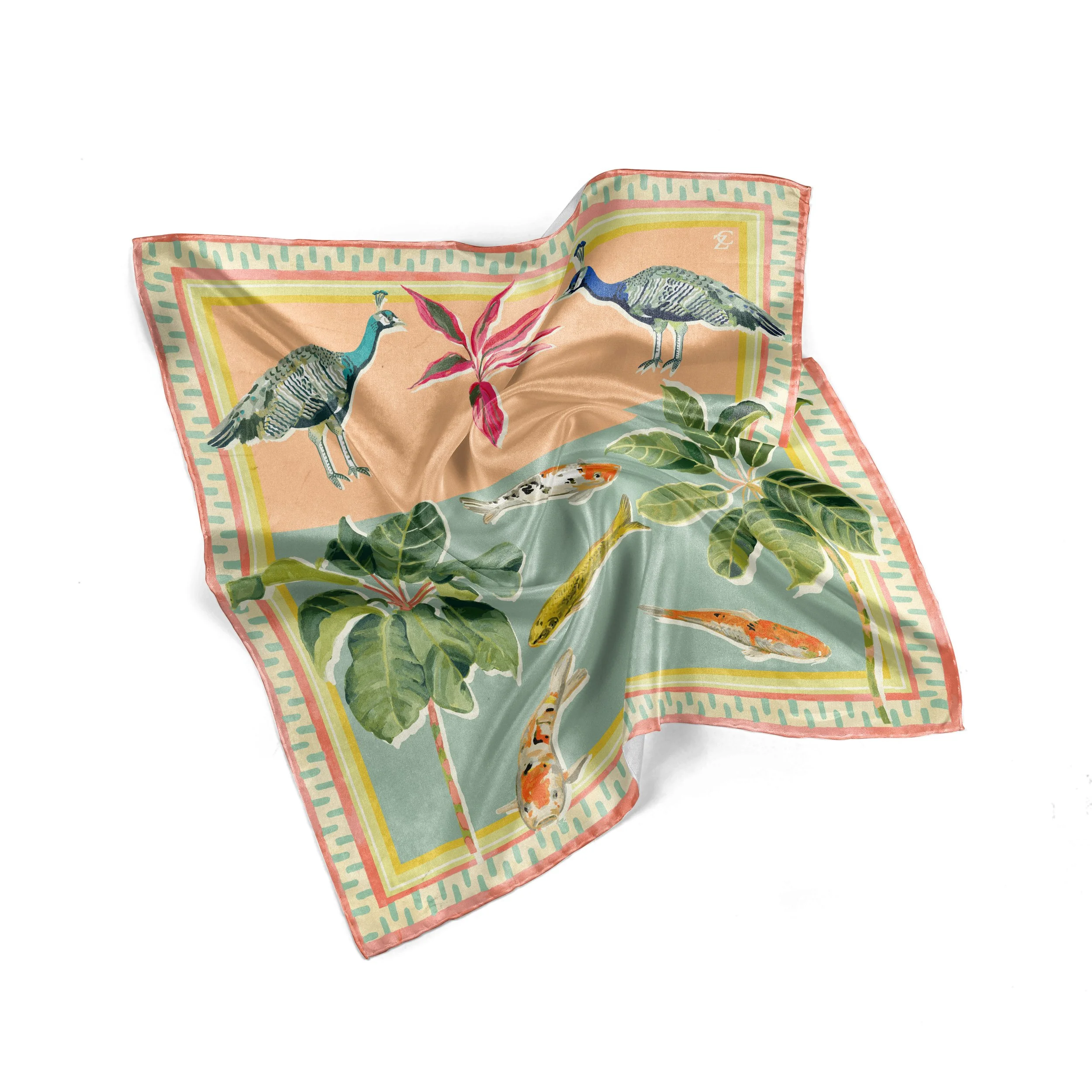 makaron様 Japanese Magnolia Scarf | Limited-Edition Hand-Painted Colorful